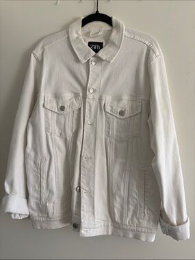 Zara Men's Off-White Denim Jacket